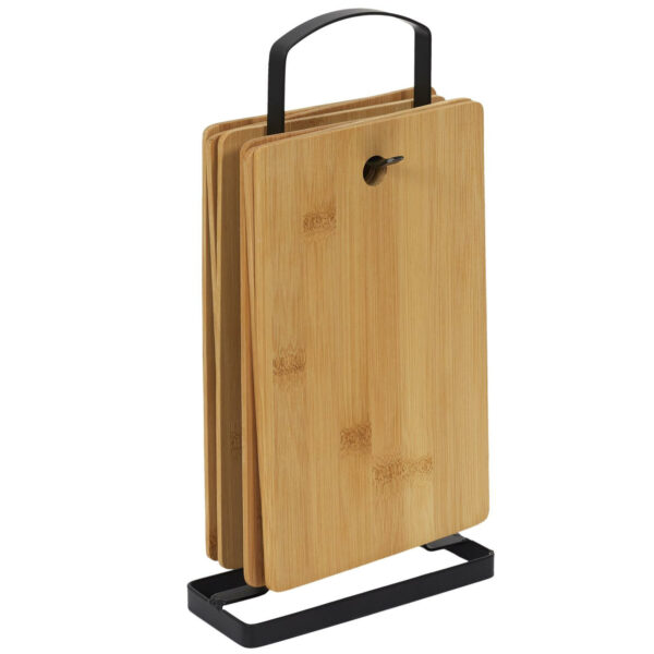 Cook Concept Broodplankjes met houder - 4x - bamboe hout - 30 x 15 cm