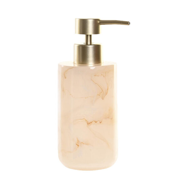 Items Zeeppompje - marmer look - polyresin - creme - 17 cm - keuken -