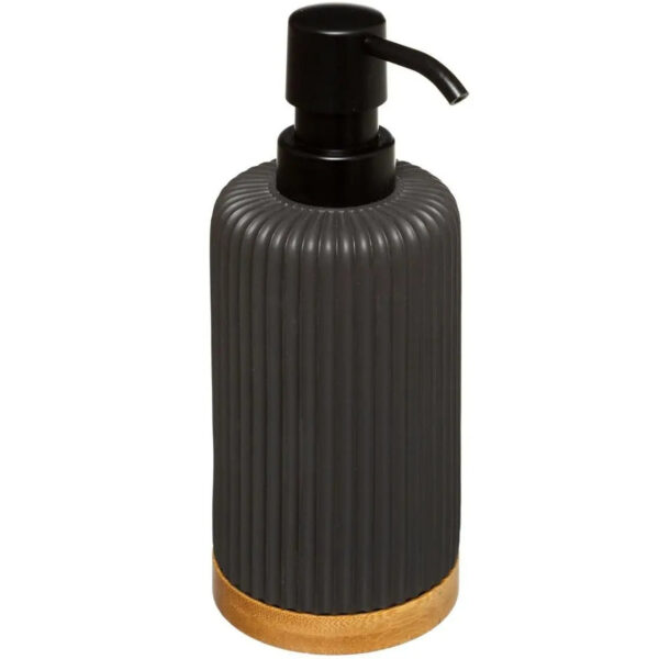 5Five Zeeppompje/dispenser - kunststeen - antraciet - 270 ml - navulbaar - toilet/badkamer/toilet -