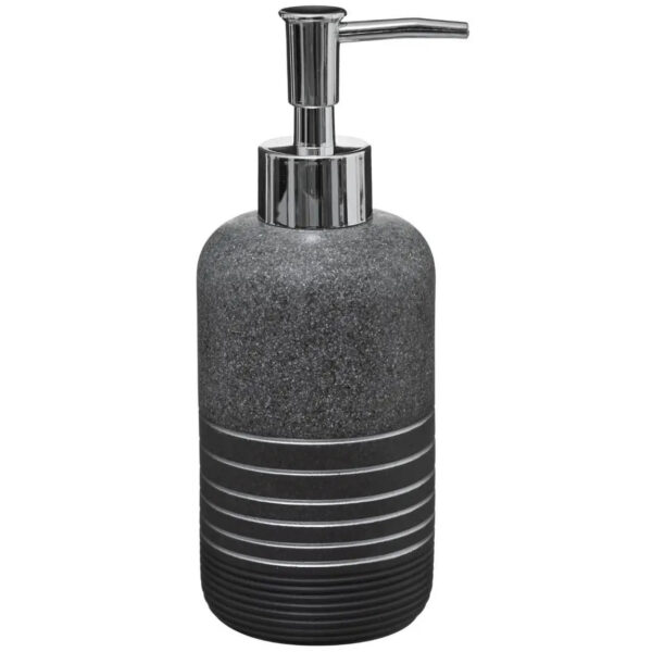 5Five Zeeppompje/dispenser - kunststeen - zilver - 300 ml - navulbaar - toilet/badkamer/keuken