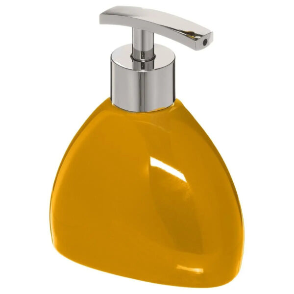 5Five Zeeppompje/dispenser - keramiek - geel - 300 ml - navulbaar - toilet/badkamer/keuken -