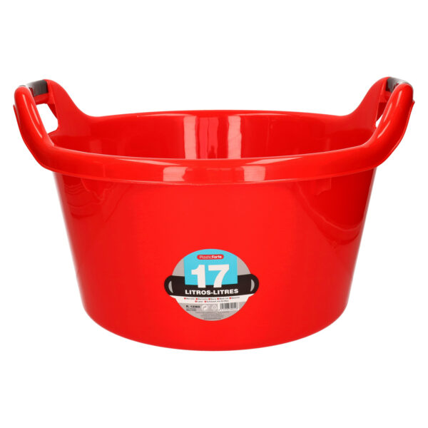 Plastic Forte Afwasbak - 15L - rood - 42 x 40 x 25 cm - met handvatten - teiltje -