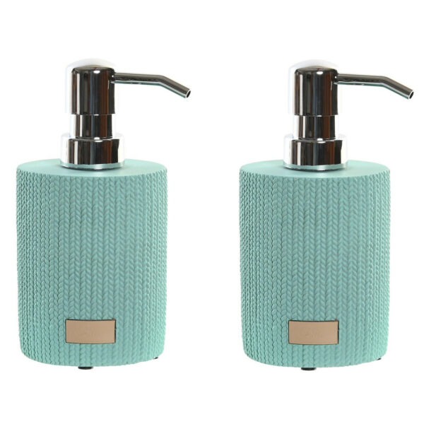 Items Zeeppompje/dispenser - 2x - mintgroen - keramiek - 10 x 16cm - keuken -