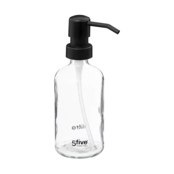 5Five Zeeppompje/dispenser - glas - transparant - 250 ml - navulbaar