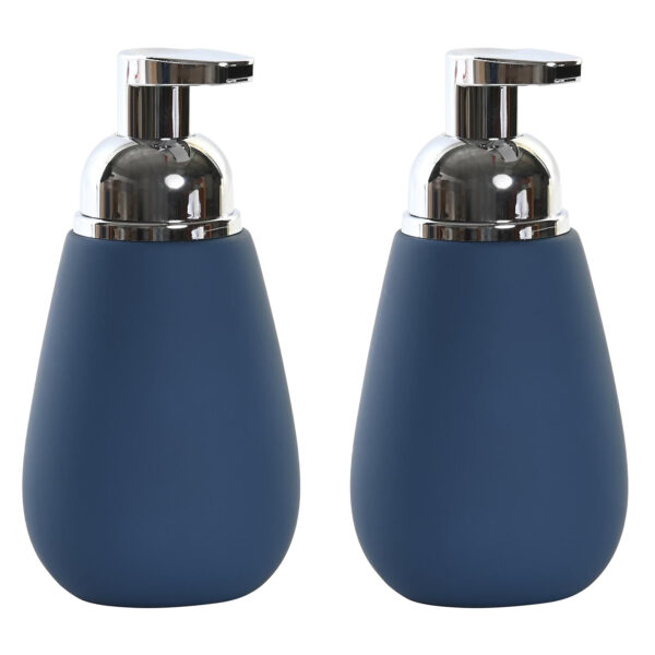 Items Zeeppompjedispenser - 2x - keramiek - nachtblauw - 16 cm - lotionpompje - keuken/badkamer/toil -
