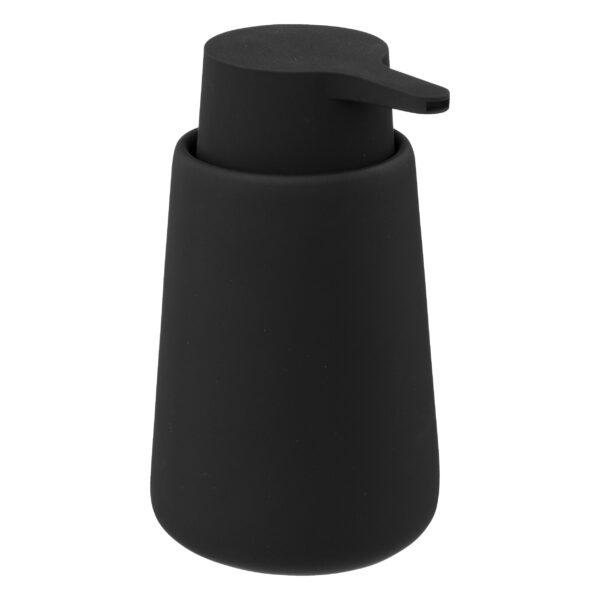 5Five Zeeppompje/dispenser - keramiek - zwart - 250 ml - keuken/toilet/badkamer -