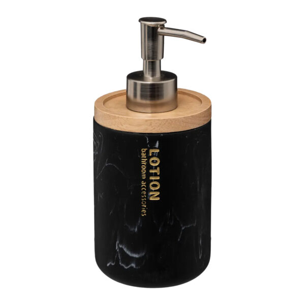 5five Zeeppompje/zeepdispenser - marmer look - zwart - 272 ml