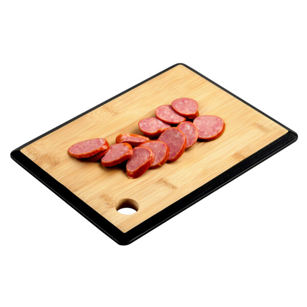 Kesper Keuken voedsel bereiden snijplank - 35 x 26 cm - bamboe hout - zwarte rand