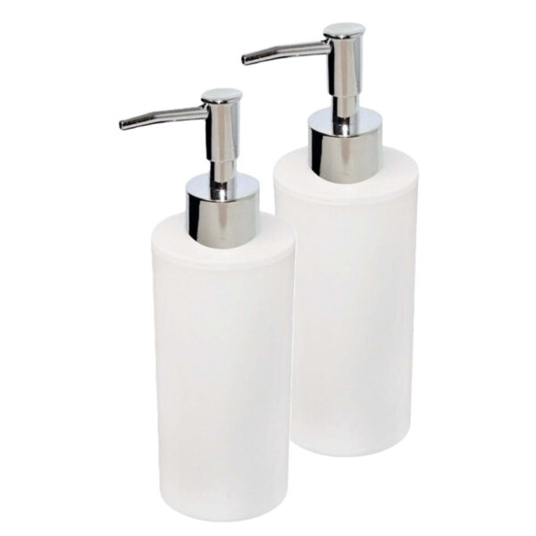 Concorde Zeeppompje - 2x - kunststof - wit - 8 x 20 cm - zeepdispenser -