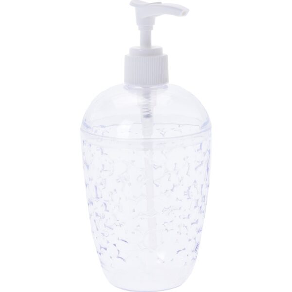 Zeeppompje/dispenser - transparant - druppels - 18 cm - badkamer -