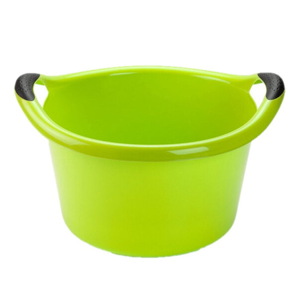 Plastic Forte Afwasbak - Set van 2x stuks - 15L - groen - 42 x 40 x 25 cm - met handvatten - teiltje -