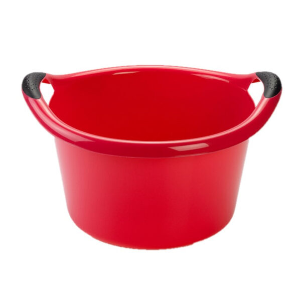 Plastic Forte Afwasbak - Set van 2x stuks - 15L - rood - 42 x 40 x 25 cm - met handvatten - teiltje