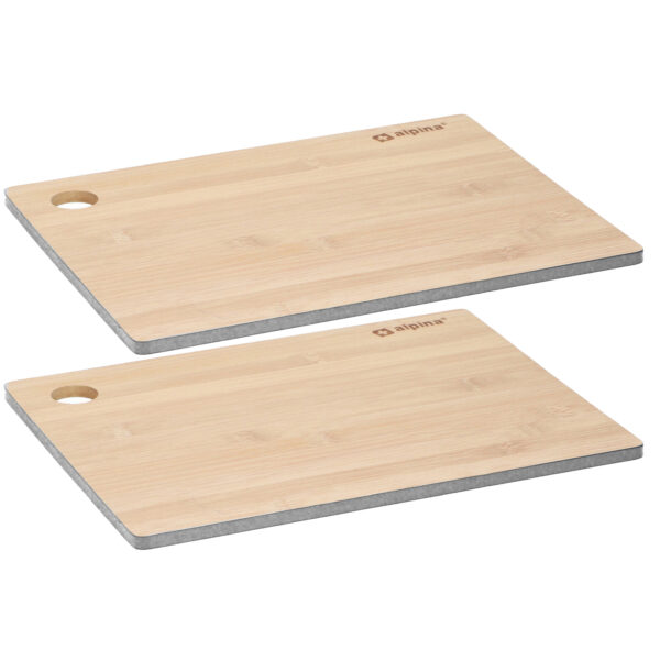 Set van 2x stuks snijplanken antraciet rand 23 en 28 cm van bamboe hout -