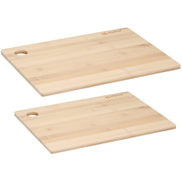 Set van 2x stuks snijplanken naturel rand 23 en 28 cm van bamboe hout -