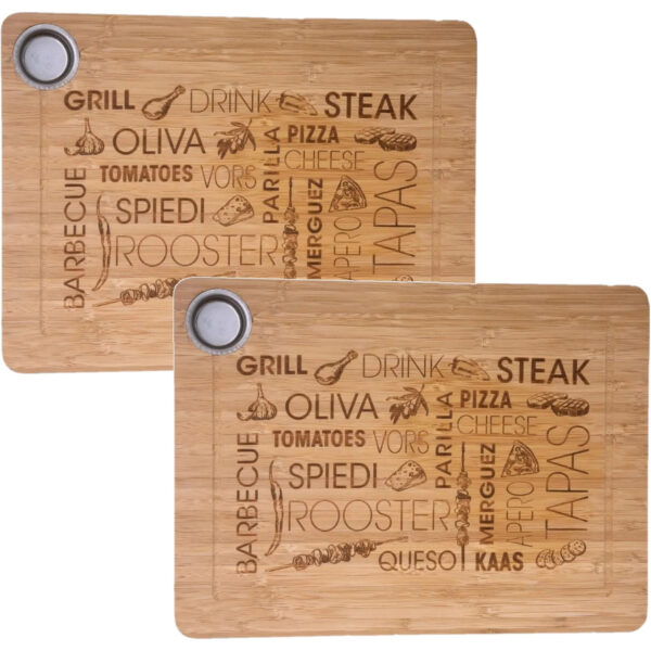 2x Stuks tapas serveerplank rechthoek 38 x 28 cm van bamboe hout -