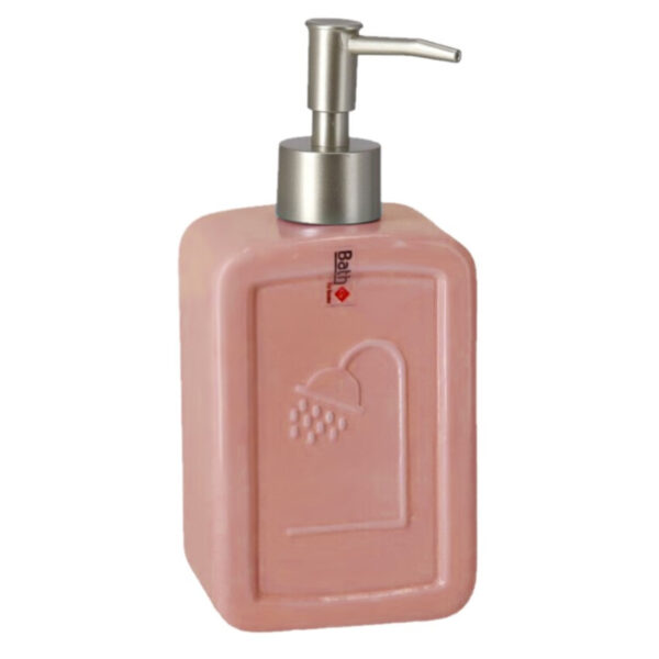 Gerimport Zeeppompje - roze - 18 cm - keramiek - zeepdispenser - navulbaar - toilet/badkamer