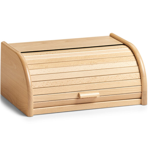 Zeller Luxe Broodtrommel - hout - met klep - 40x28x18 cm - brooddoos
