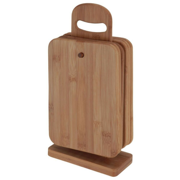 Excellent Houseware Broodplankjes met houder - 6x - bamboe hout -