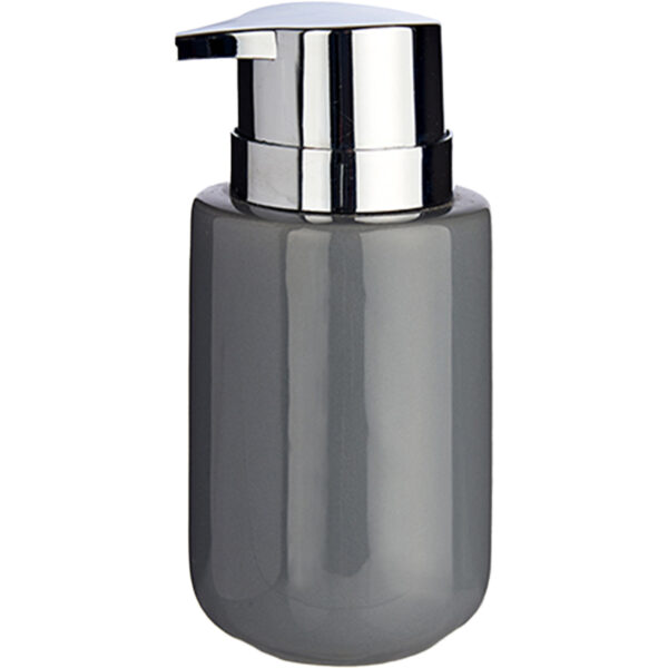 Berilo zeeppompje/dispenser - keramiek - grijs zilver - 350 ml