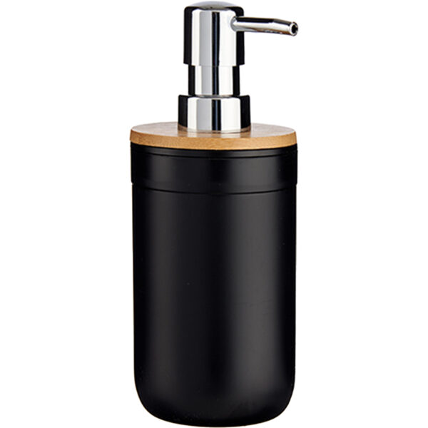 Berilo Zeeppompje/dispenser - kunststof - zwart - 350 ml - navulbaar - keuken/toilet/badkamer -