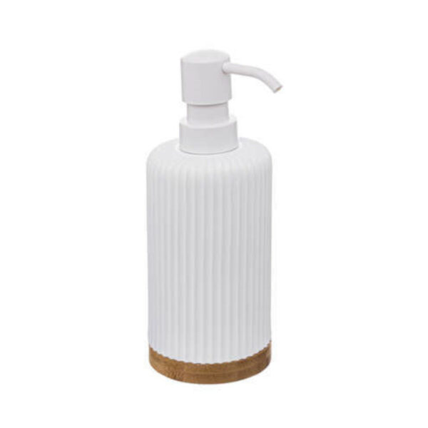 5Five Zeeppompje/dispenser - 2x - kunststeen - wit - 270 ml - navulbaar - toilet/badkamer/toilet -